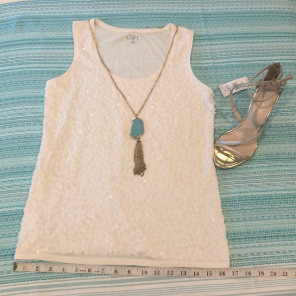 Loft Creme Sequin Tank - Picture 4 of 8